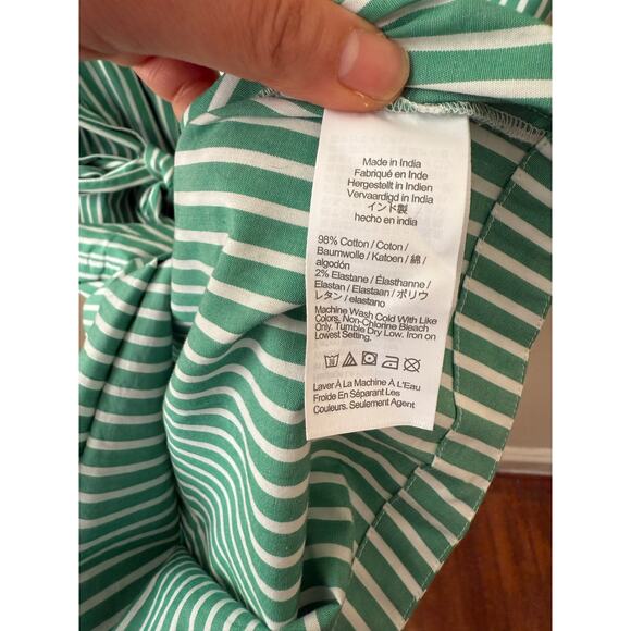 J. Crew Green & White Striped Dress Size 12P - Picture 7 of 11
